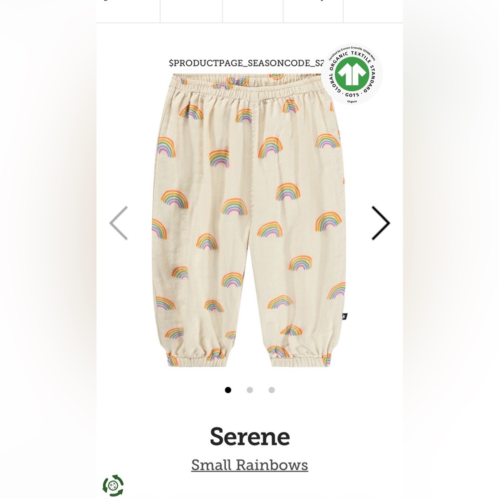 Molo Cream Rainbow Kids Bottoms